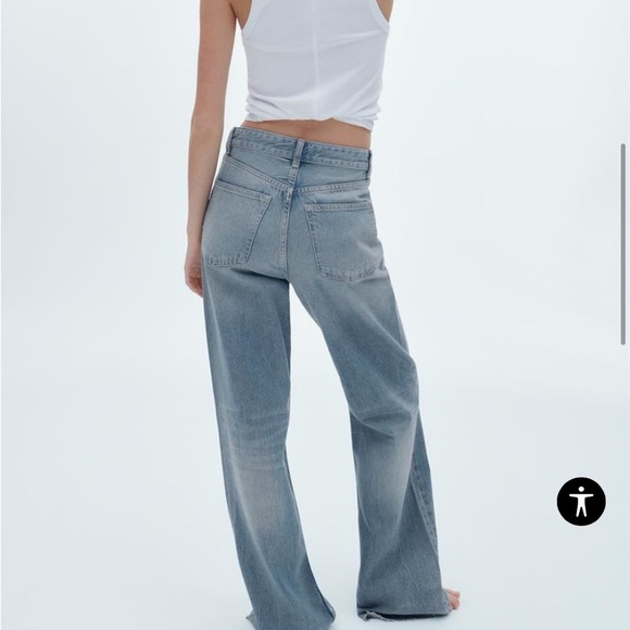 Zara TRF High Rise Wide Leg Jeans - Picture 2 of 5